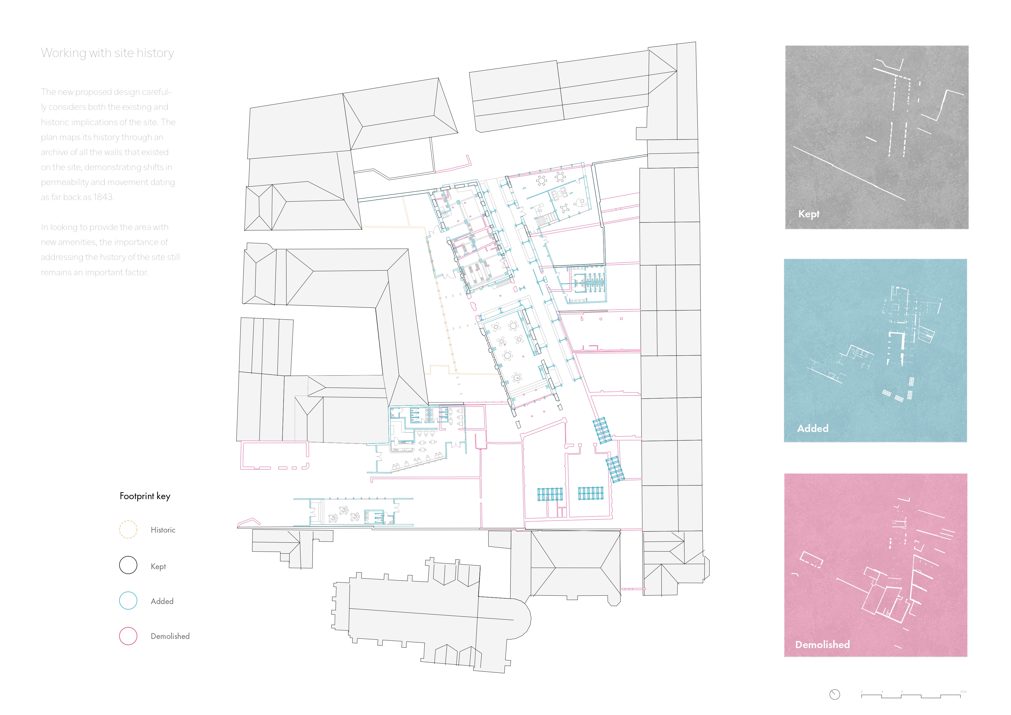 The Warren and The Nest working with site history drawing