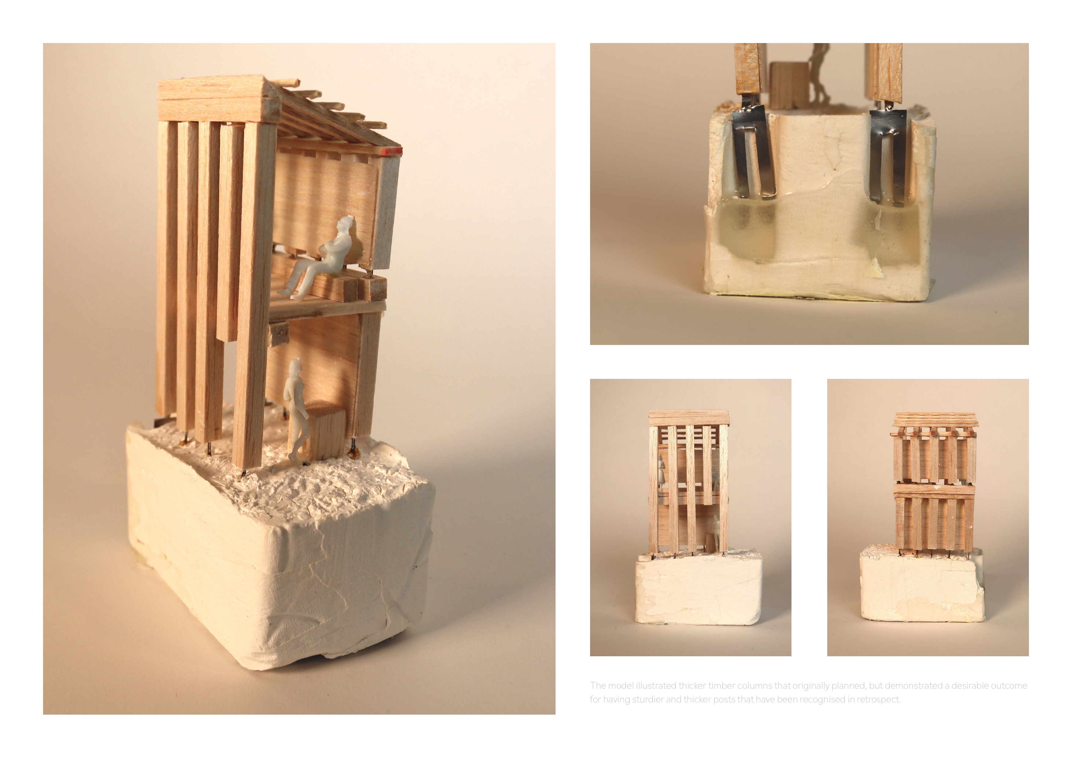 The Warren and The Nest small timber pavilion prototype model